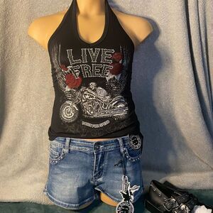 Liberty Wear Skeleton Bike Live to Ride Tank